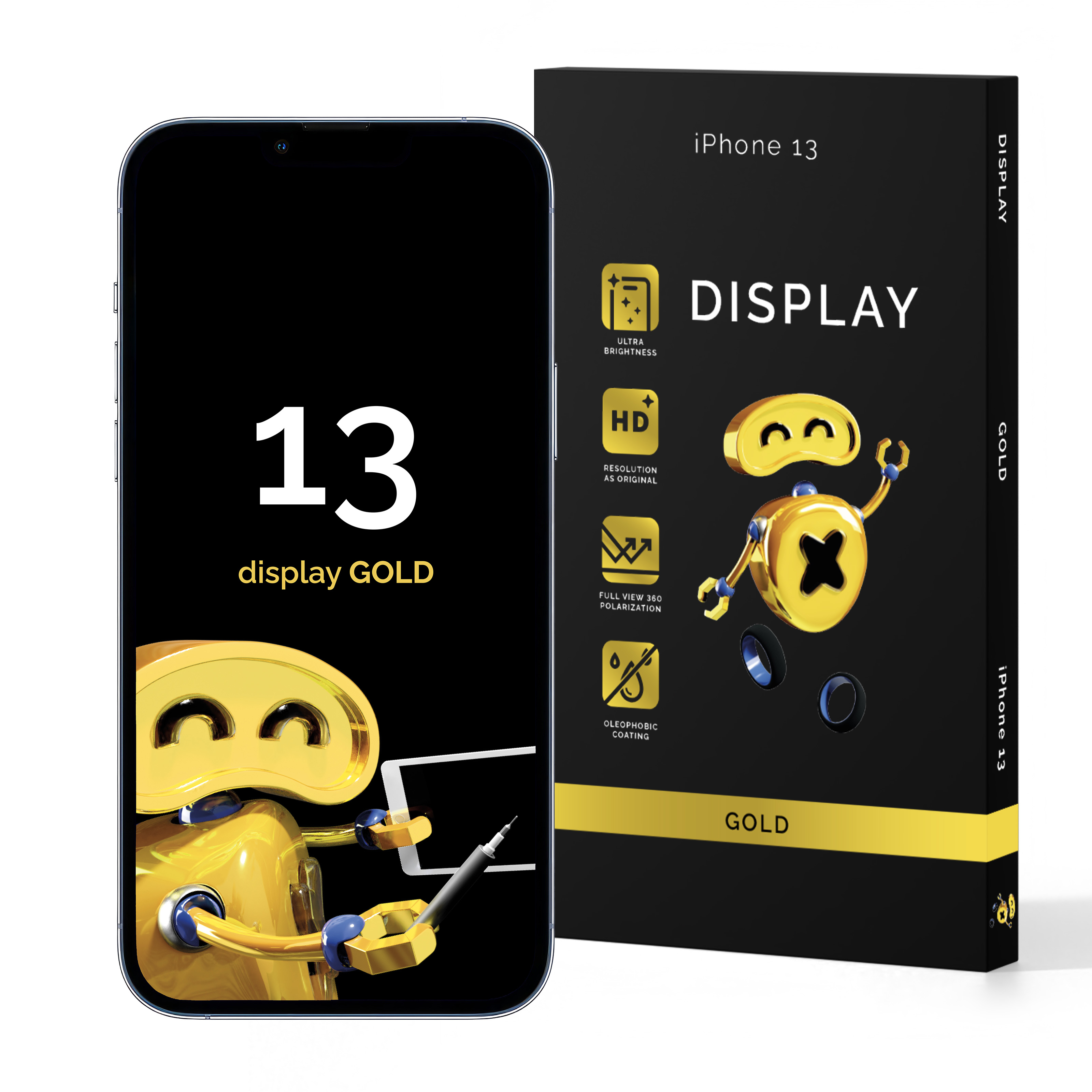 Display Hard Oled Per Apple Iphone 13 Qualità Eccellente - Gold